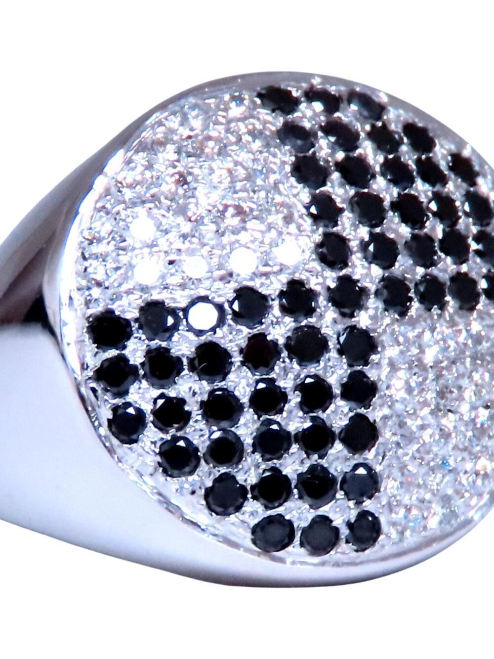 1ct Black Diamonds Circular Mens Ring 14kt gold*